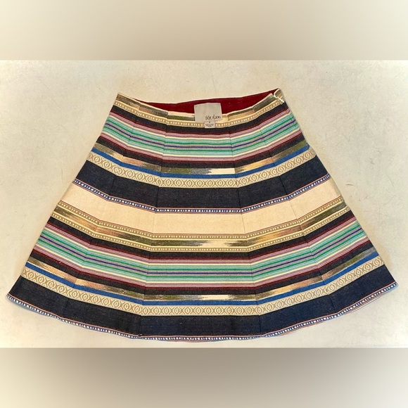 Anthropologie Gorgeous Mexican Striped Skater Skirt a must for Western looks!